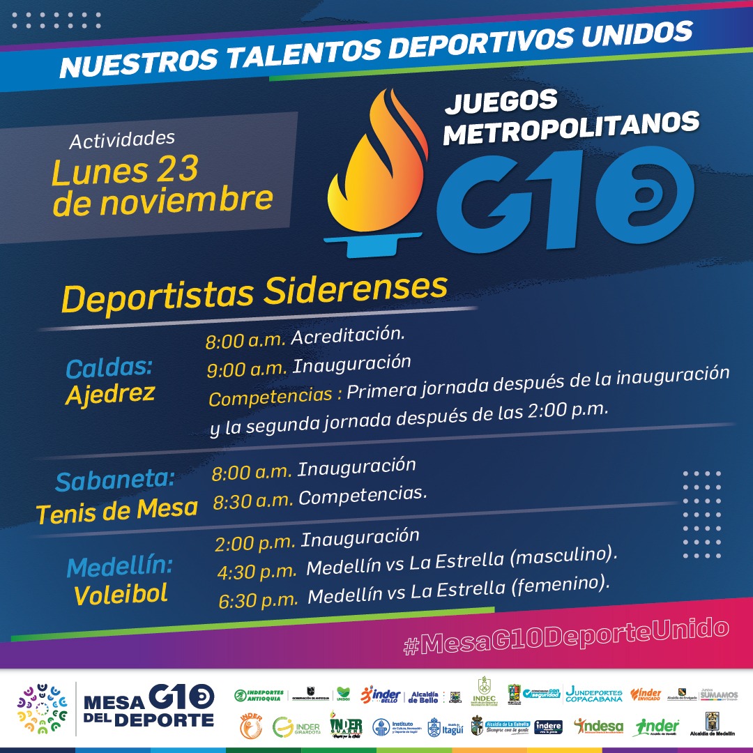 INDESASABANETA's tweet photo. Los 10 Municipios del Área Metropolitana y Guarne con el apoyo de Indeportes realizan los 1ros Juegos Deportivos Metropolitanos, cada uno de los entes territoriales será sede de una disciplina deportiva.
#MesaG10DepirteUnido
#TodosSomosDeporte
#TodosSomosSalud
#TodosSomosIndesa https://t.co/FIVTNI6wt1