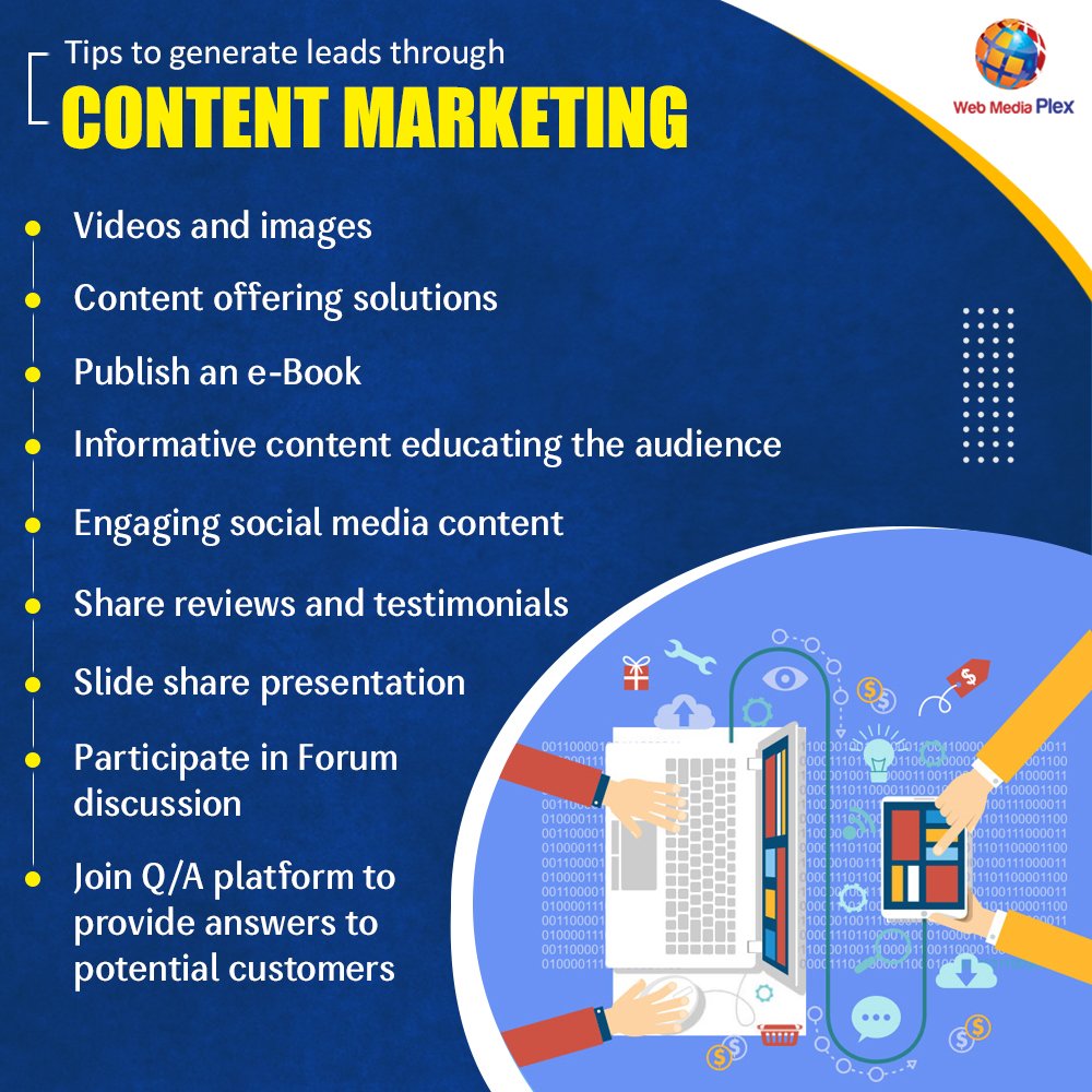 WebMediaPlex's tweet photo. With the help of useful content marketing strategies, you can generate leads for your business. We can help you in this regard. For further details feel free to contact us on 857.273.3487 or info@webmediaplex.com.
#contentmarketing #contentmarketingstrategies https://t.co/1MKF56aFHY