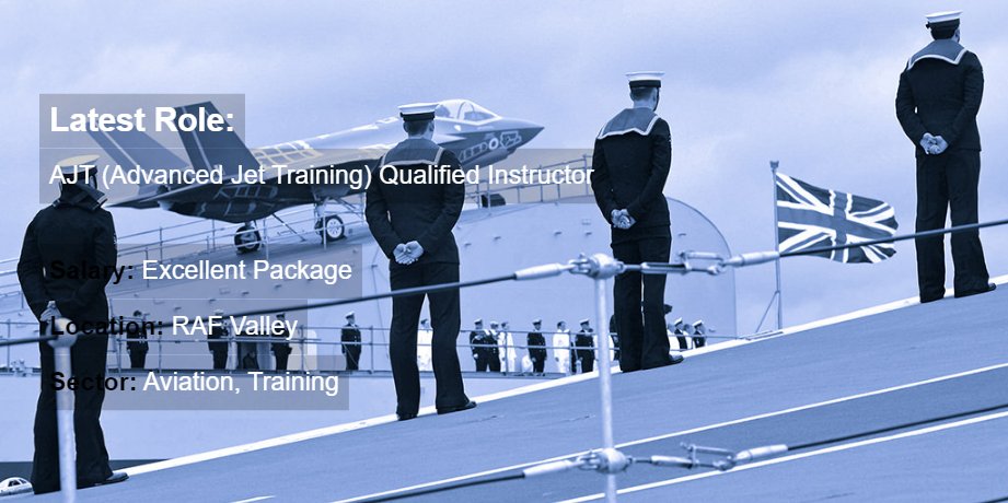 exmilrec's tweet photo. AJT (Advanced Jet Training) Qualified Instructor (136jc) – RAF Valley – Excellent Package
My client, is seeking an Advanced Jet Training instructor to join their team in this Ground Based role.
https://t.co/c5OrLoH9jv... #exmil #trainerjobs #aviationjobs https://t.co/sC4s6rxj9m
