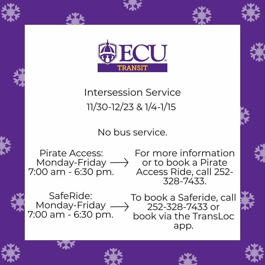 Service Alert: Intersession 

<a href="/campuslivingecu/">ECU Campus Living- Housing & Residence Life</a> <a href="/ECUParents/">ECU Parents</a> <a href="/ECUInnerPirate/">ECU InnerPirate -Student Affairs</a> <a href="/eculaupus/">Laupus Library</a>  <a href="/ECUDowdy/">ECU Dowdy Student Stores</a>