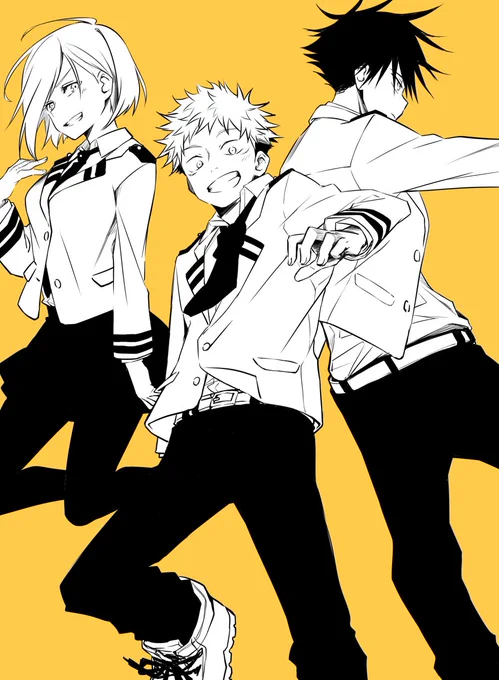 許可いただいて描いた逆バージョン、雄英制服の1年ズです!! 