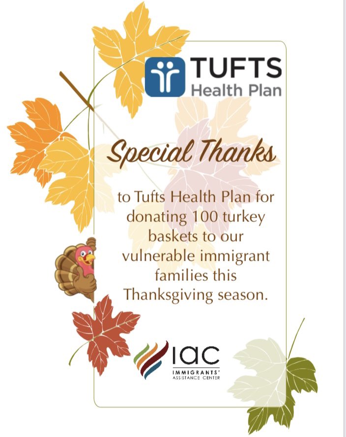 ImmigrantsAC's tweet photo. So #grateful to @TuftsHealthPlan for their support of our clients! https://t.co/6yQcwjKL4z