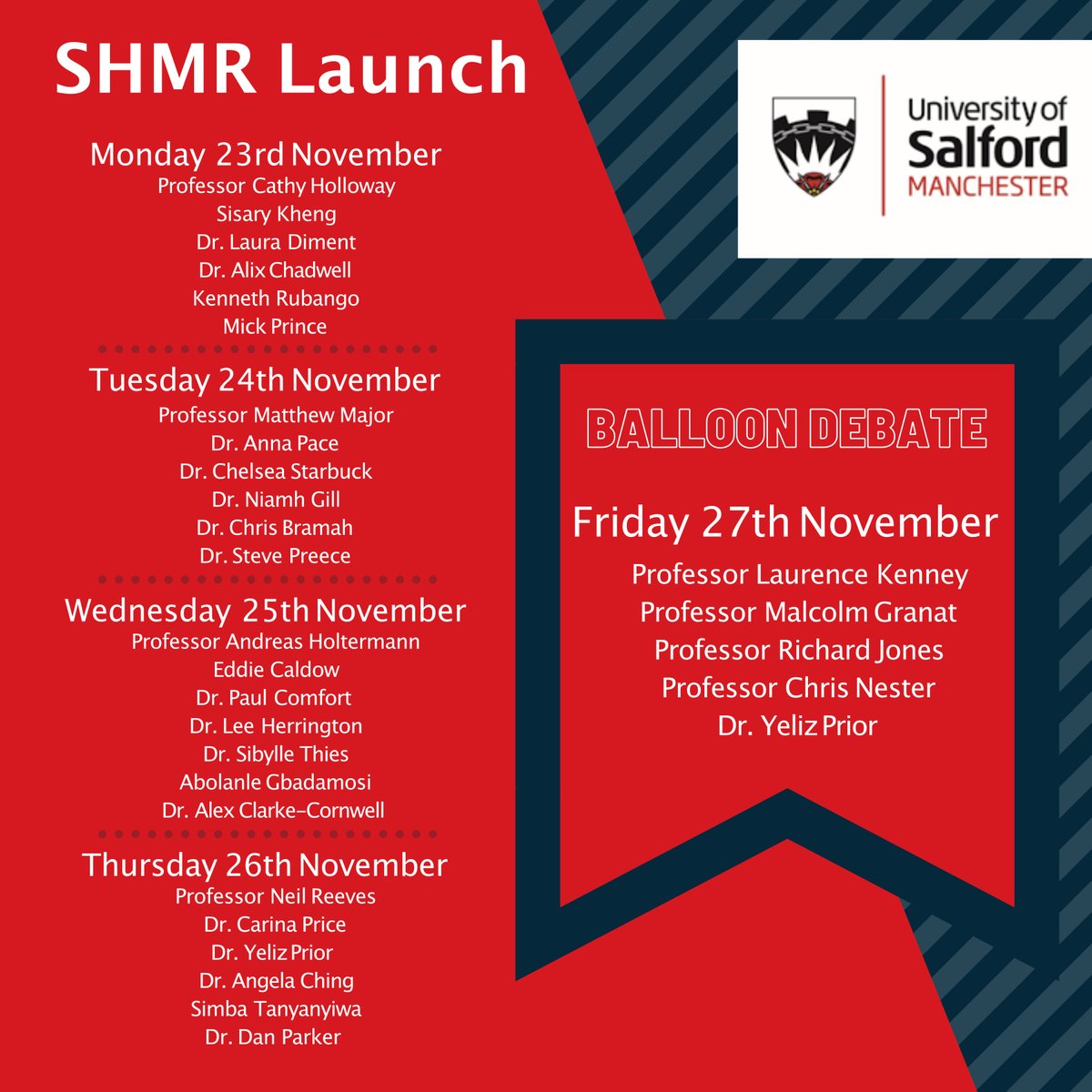 Our #SHMRLaunch is finally here! We have officially merged our research groups (<a href="/KneeAnkleFoot/">UoS_KneeAnkleFoot</a> &amp; @UoSRehabTech). Here's our line up for the week!