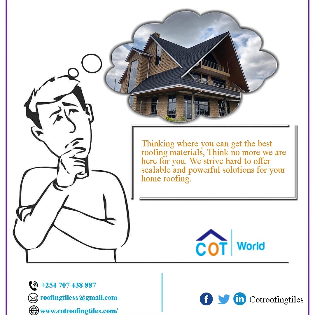 officialcotroo1's tweet image. Let your Architectural Design and Roof have a Chemistry for an elegant finish to your home. 
Whether in Kisumu, Mombasa, Eldoret, Naivasha or anywhere, we will deliver your Roofing Materials.
#architecture #mondaythoughts #Nairobi #Magicalkenya #design #roofers