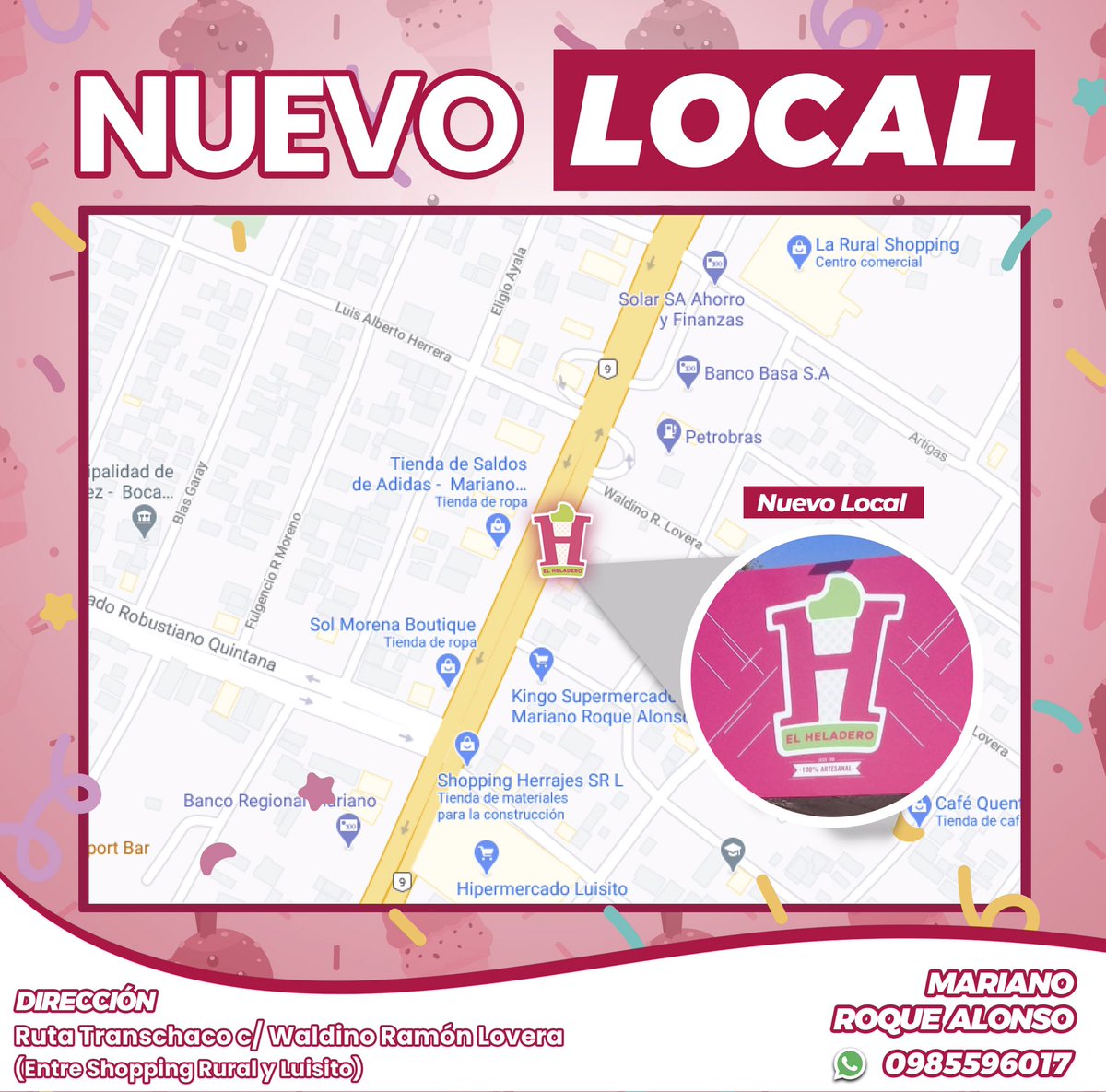 elheladeropy's tweet photo. Te esperamos en nuestro nuevo local de Mariano Roque Alonso! ❤️😊🥳 #heladoparatodos https://t.co/uFjJBzrAHi