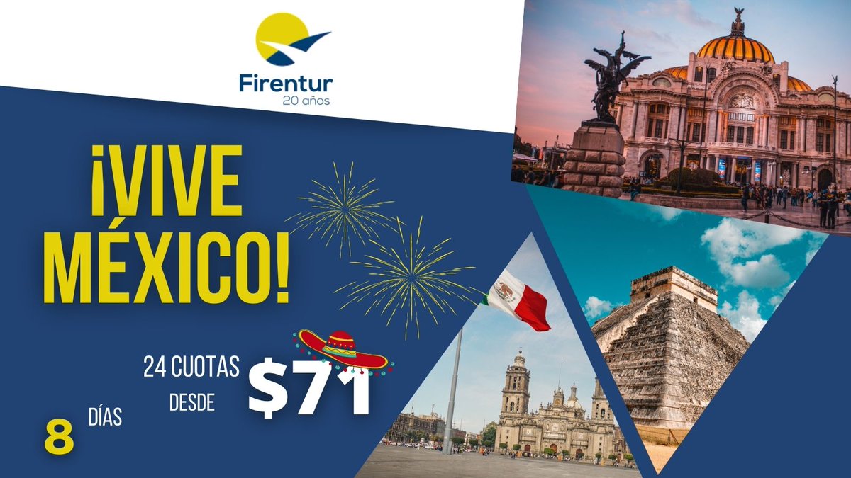 🇲🇽 ¡Vive #México a Full! 
✈Viaja este #FindeAño a #México 🇲🇽
8 días de #tour total con todo 👉 #MEXICO – #TAXCO – #ACAPULCO.
⏳ SALIDA DEL 15 AL 22 DE DICIEMBRE
🔥 A full 🔥
📲 LLama Ahora para más información.
O regístrate aquí 
tepuedeinteresar.com/viaja-y-vuelve…