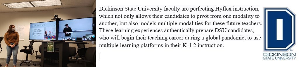 NDACTE1's tweet photo. Dickinson State University is NDACTE's feature institution this month.  They are preparing their teachers for the ever-changing demands of the classroom. https://t.co/yaPXB5q4Ci