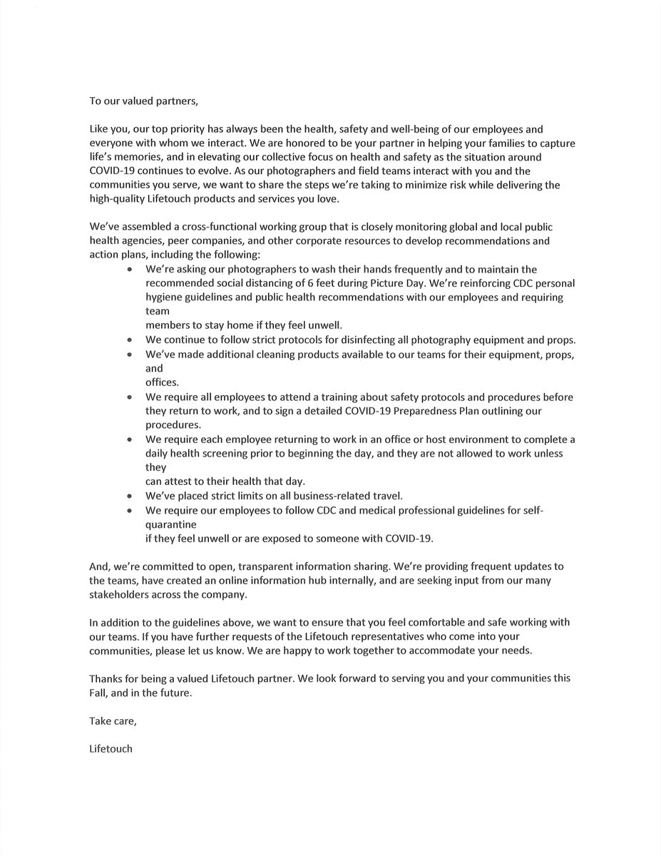 Dear Parents:

We will be having our School Pictures taken by Lifetouch on December 8-10, 2020.  Please see the attached information and schedule.  This information will also be posted on our school's website and social media pages. <a href="/SSDKristin/">Kristin Baranski, Ed.D</a> <a href="/drsmpierce/">Dr. Stephanie Pierce</a>