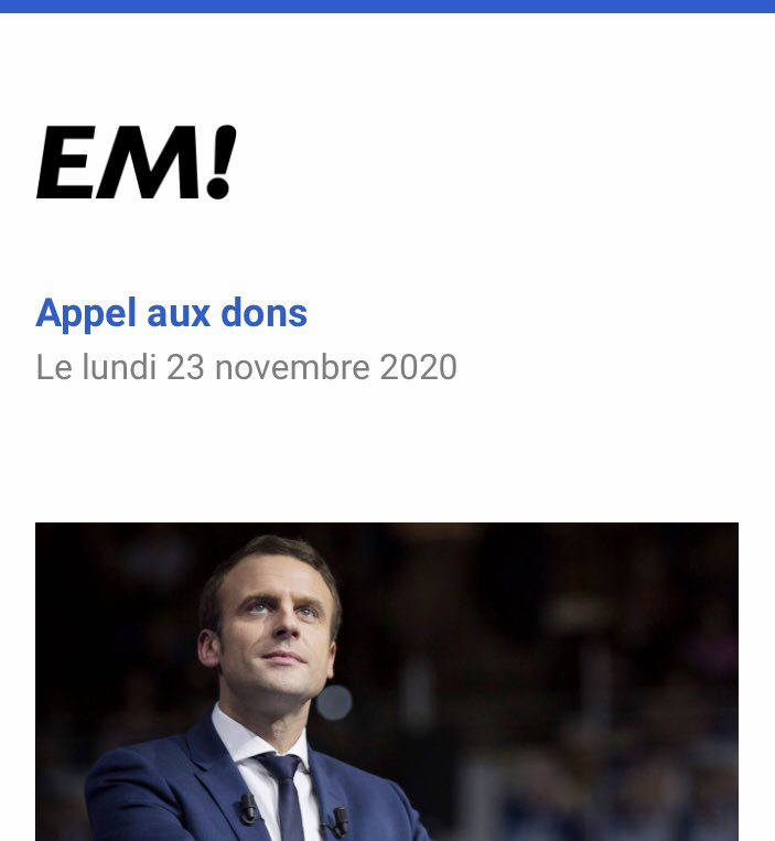 EllaKelian's tweet photo. #Macron lance un appel aux dons pour préparer sa réélection !

Dans un mail incongru destiné aux Marcheurs, sans aucune pudeur Macron lance sa campagne pour 2022, et ce au moment même où la France est à l’agonie martyrisée par une gestion sanitaire mortifère ! 

#TimingIndécent https://t.co/Qj6Lv8LBGs