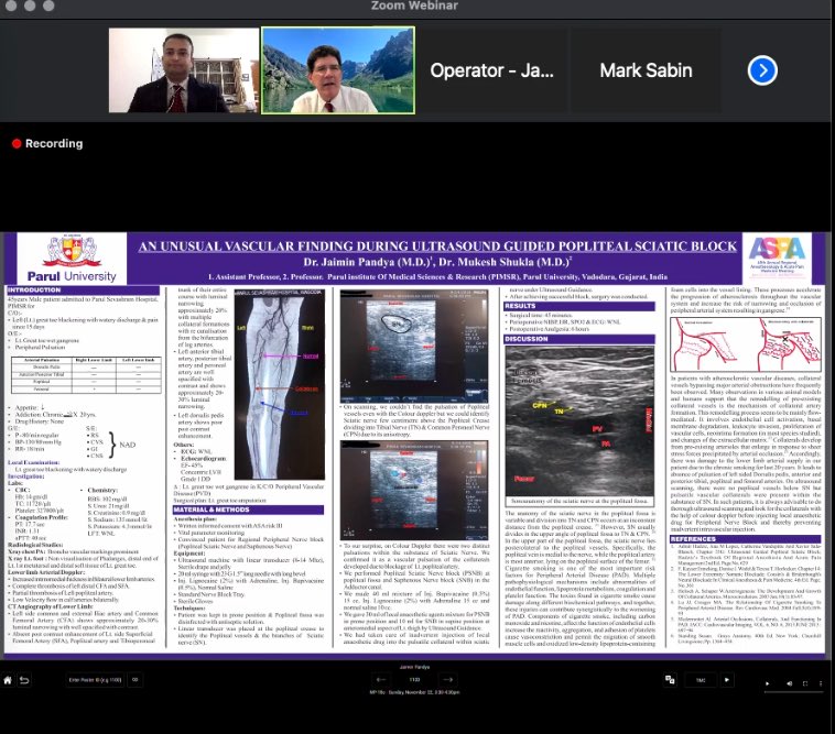 jaimin1287's tweet photo. Feeling proud to present my paper at #ASRAWORLDWIDE2020 #ASRAFALL20 all the way from #India. Thank you @ASRA_Society for giving me an opportunity. Glad to hear some of the stalwarts of #RA @nelkassabany @NarouzeMD @KalagaraHari @SreeHPraveenKO1 @dr_rajgupta https://t.co/XqPlVEiQOh