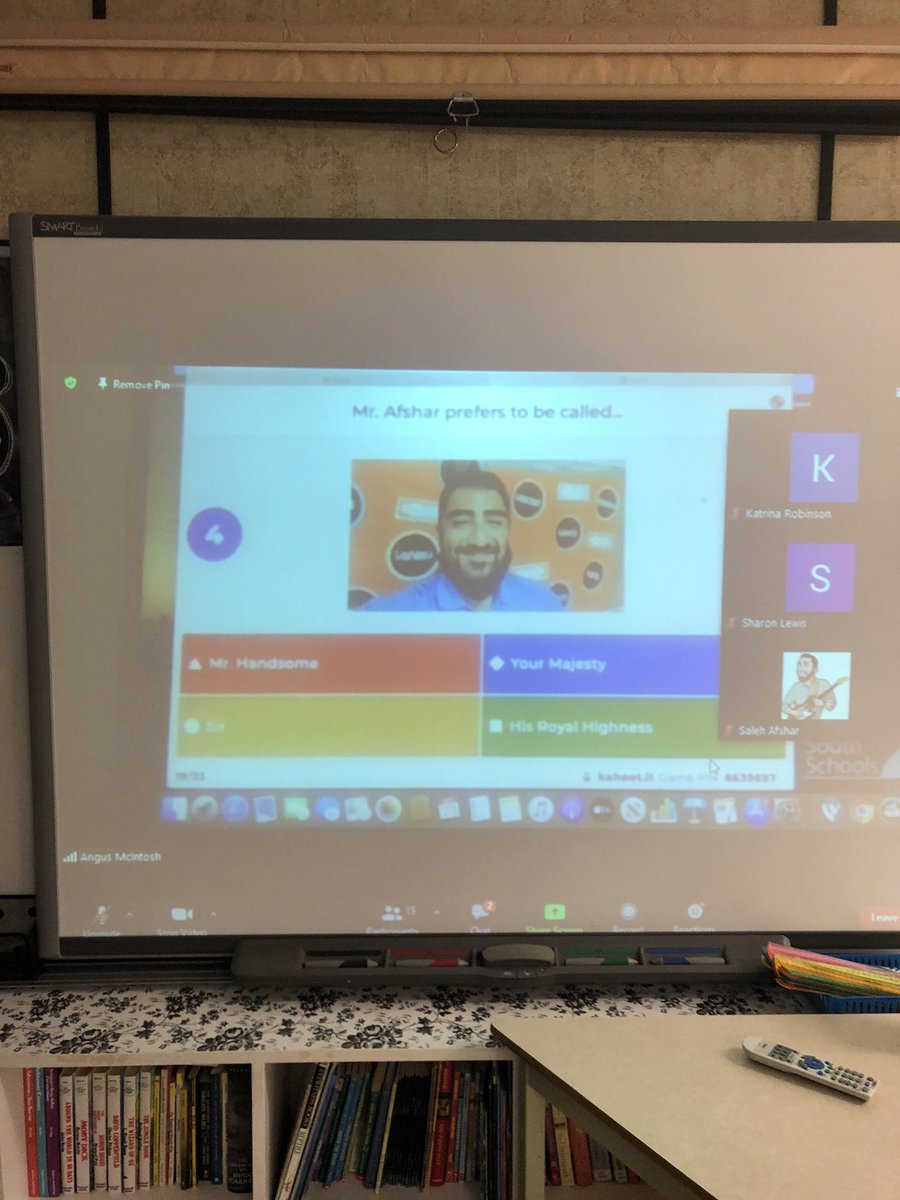 MmeAlexanderFI's tweet photo. Education Week @westmountschool @PrairieSouth started off with a school wide kahoot! How well do the students know the staff? It was a huge success! #learninginnewways #jetfamily #connectioniskey #sofun https://t.co/I4kgd3effn