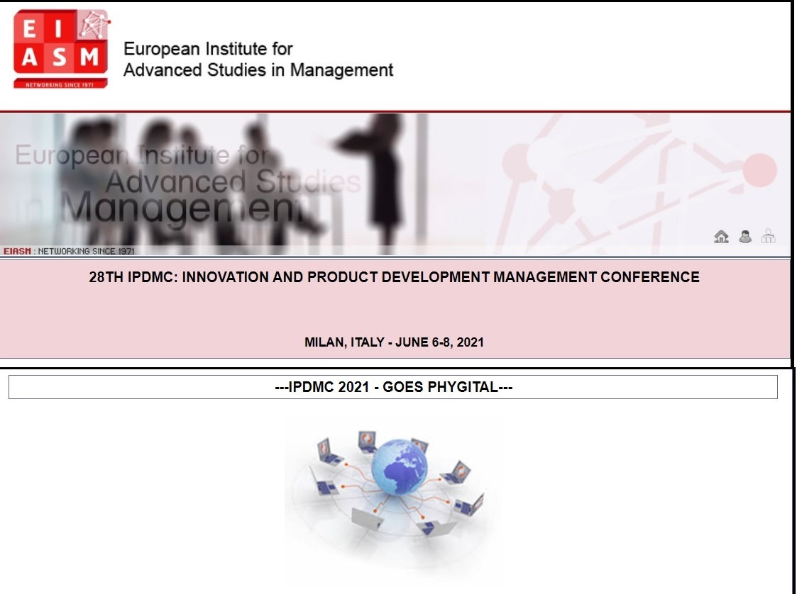 EIASM_org's tweet photo. The 2021 Innovation & Product Development Management Conference is going phygital! Submission deadline: November 30, 2020 (23:59 CET). There is a revised list of tracks to encompass new and emerging topics.
Details: https://t.co/eBF2TAt8c1 #innovation #management #eiasm https://t.co/5uYBHdcqev