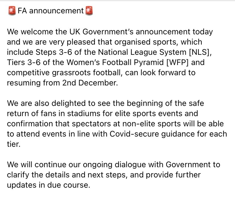 🗣FA Announcement

thefa.com/news/2020/nov/…