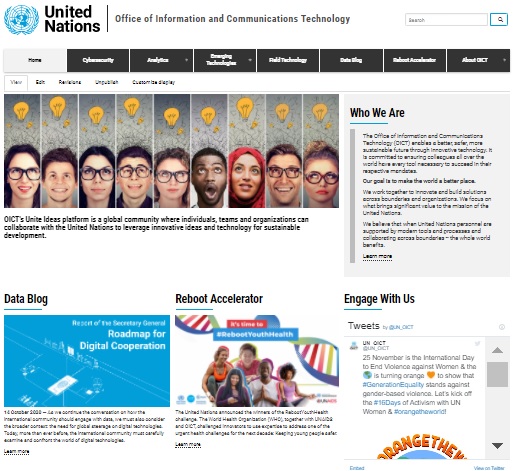 UN_OICT's tweet photo. Our Unite website has gotten a makeover! The updated and redesigned website aims to amplify the ways we are harnessing innovative technology to support the overall mission of the @UN and its #MemberStates. Check it out: https://t.co/p4ugAbisat. https://t.co/PyVX6WlSIY