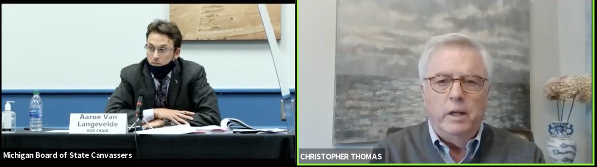 Christopher Thomas is making clear the very ministerial role that the Michigan State Board of Canvassers plays at this stage. They do not have investigative power or police power.