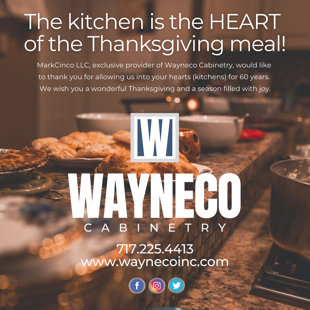 WaynecoKitchens's tweet photo. Happy Thanksgiving!
#waynecocabinetry #markcinco #toysfortots #custom #customkitchens #custombathrooms #yorkpa #supportlocal #HappyThanksgiving #cabinets #customcabinetry https://t.co/F58v6rF0T1