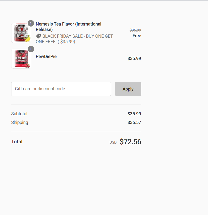 destinydzns's tweet photo. @GFuelEnergy nice shipping price there https://t.co/aspBTme9ae