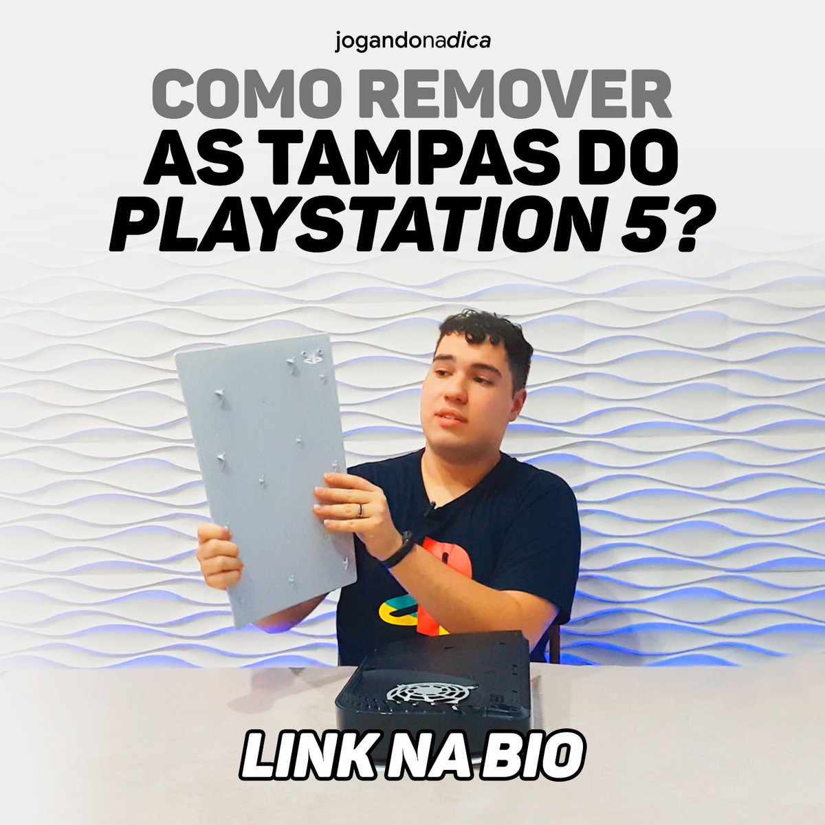 jogandonadica's tweet photo. As tampas externas do PS5 podem ser removidas fácilmente para limpeza e para adicionar ou trocar o SSD do console, mas como será que remove? Assista nosso vídeo e veja como o processo é fácil e rápido.
https://t.co/xddA9aFTC9

#ps5 #playstation5 #ps5digital #ps5skin https://t.co/r1v67DE2wx
