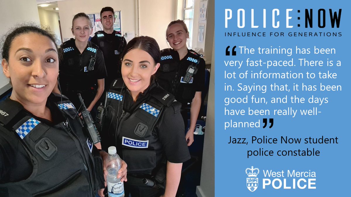 WMerciaPolice's tweet photo. We are working with @Police_Now to increase public confidence &amp; safety by recruiting &amp; developing a diverse group of #graduates to be leaders on the policing frontline. Apply now at https://t.co/dVVmd3SHeM #moretopolicing https://t.co/6F6nYpizaZ