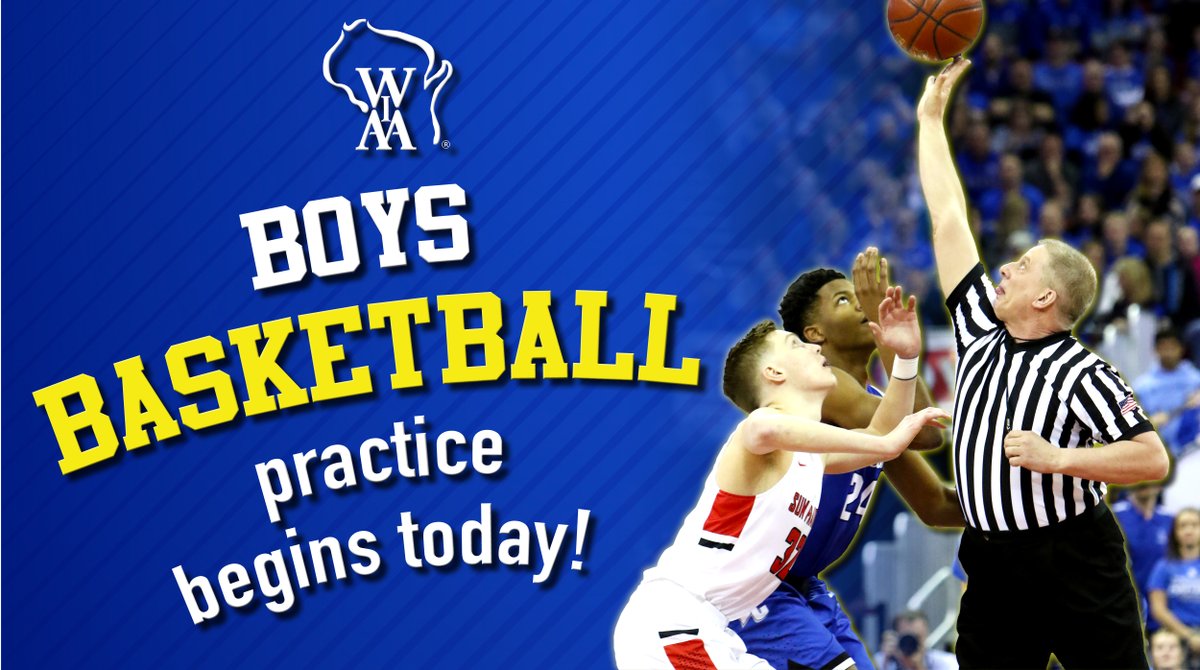 wiaawi's tweet photo. The 2020 WIAA Boys Basketball season tips off today with the first practices of the season! Best of luck to all athletes &amp; coaches! 🏀 #wiaabk https://t.co/uSNGCAiGFu