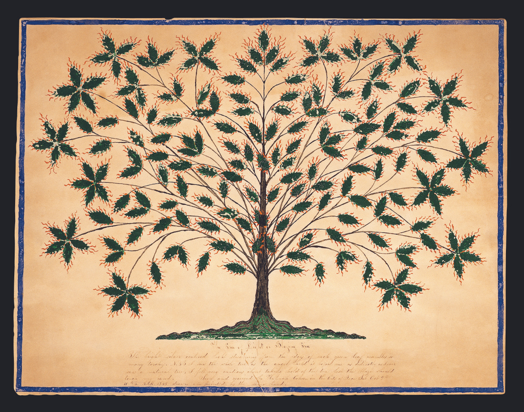 FolkArtMuseum's tweet photo. Where do you find inspiration? Fall is in full force, celebrate the season by tracing the branches and leaves of the transcendent Tree of Light in this coloring page inspired by Hannah Cohoon's Gift Drawing. 

Link: https://t.co/5WJt7pRgeJ

#AFAMfromHome #TheTreeofLight https://t.co/Fy6ISJ4fMi