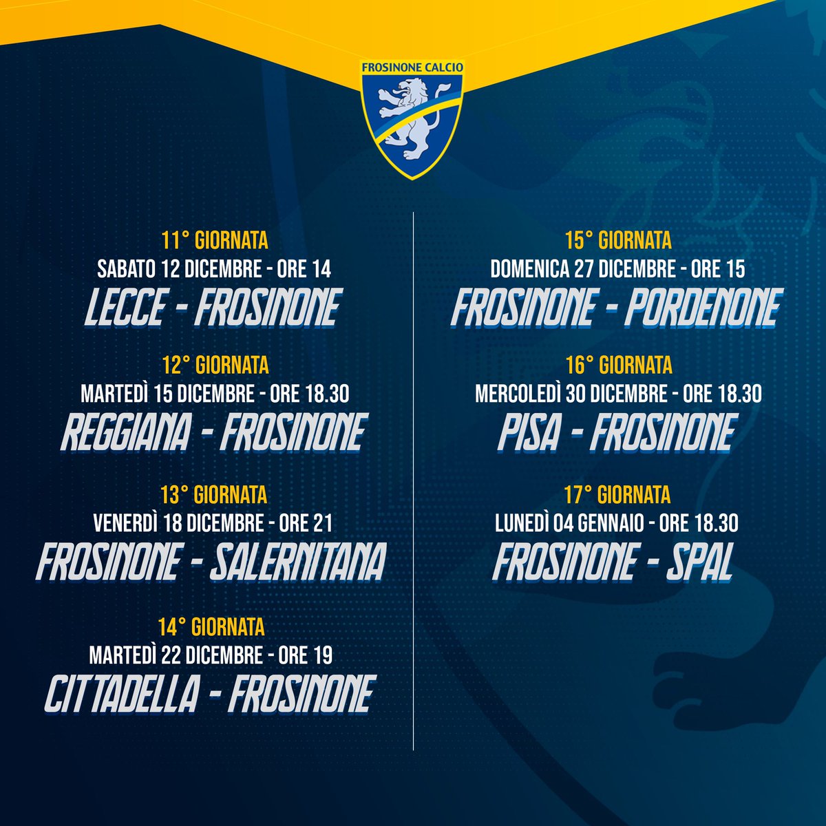 Anticipi e posticipi, gli orari dei giallazzurri 💛💙

👉🏻 bit.ly/39aa6K4