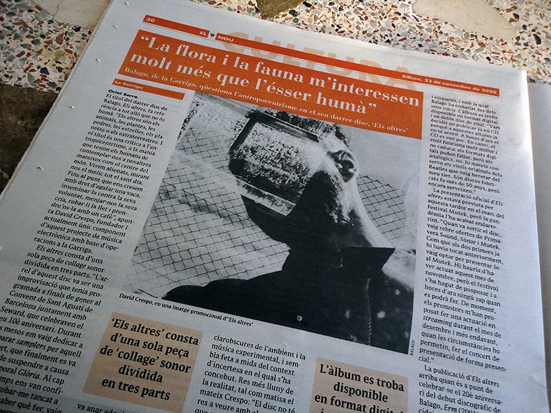 _OriolS's tweet photo. "La flora i la fauna m'interessen molt més que l'ésser humà". Parlem amb #Balago amb motiu de la publicació del seu nou disc, "Els altres", una peça de #collage sonor dividida en tres parts. L'entrevista, avui a @el9nou_vor
#Electronica #ElectronicMusic #LaGarriga @foehnrecords https://t.co/o9Ms6dtnT6