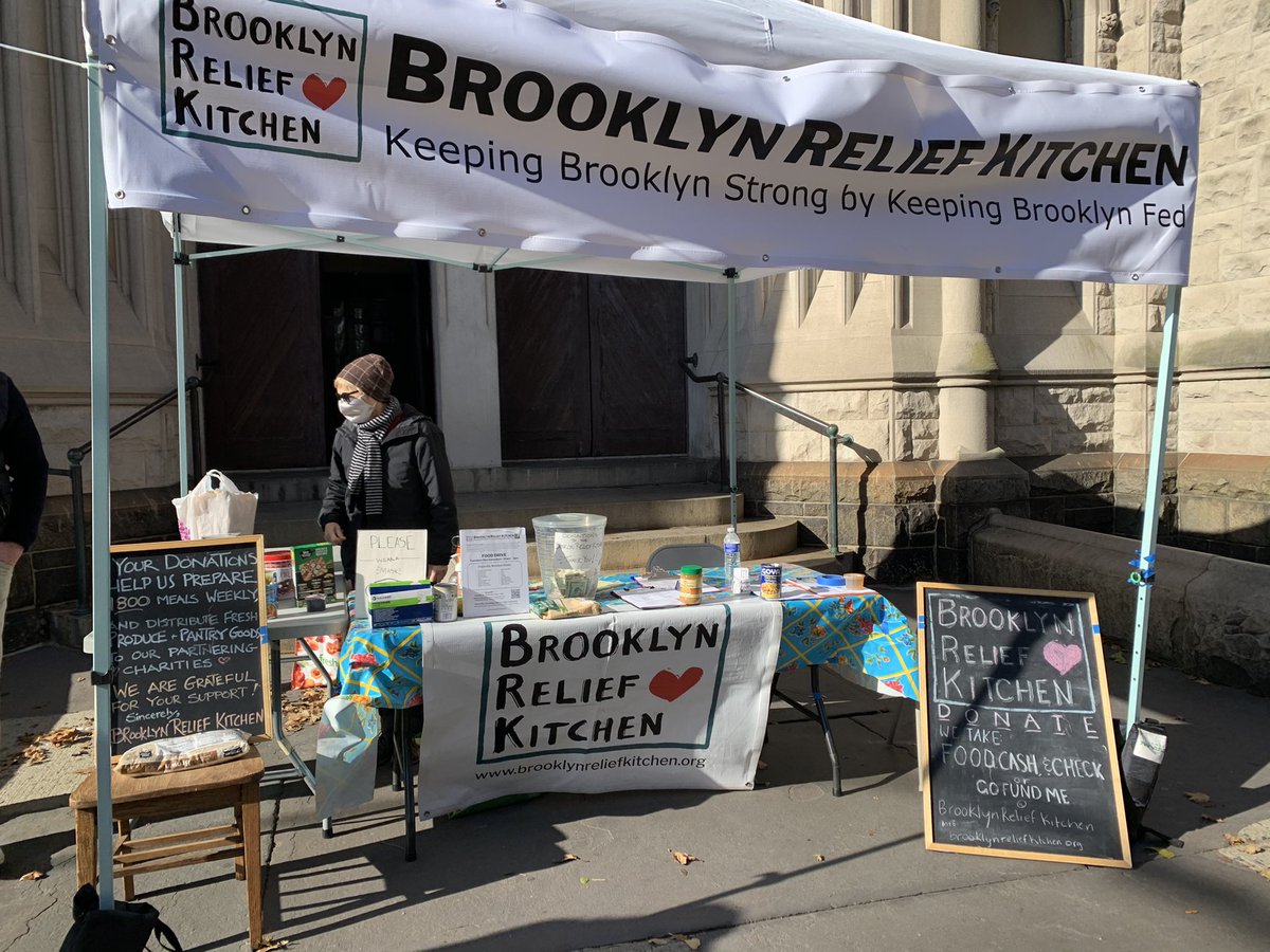 TeresaPesek's tweet photo. Park Slope friends - @BKReliefKitchen has a food drive tent outside the Old First Church on Carroll &amp; 7th! Website says accepting donations Tues - Sat 12-2pm, but they were open today when we went.  Check out website: &amp; list of urgently needed items ⬇️https://t.co/MlH380MrcO https://t.co/a4dsNxYwON