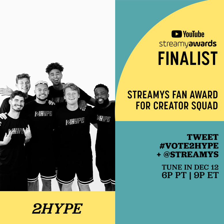 streamys's tweet photo. RT to #VOTE2HYPE for the @streamys Fan Award for Creator Squad! @official2HYPE https://t.co/3Go1fZ7odU