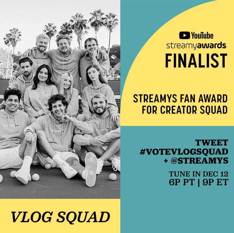 streamys's tweet photo. RT to #VOTEVLOGSQUAD for the @streamys Fan Award for Creator Squad! https://t.co/mttDNBgd50