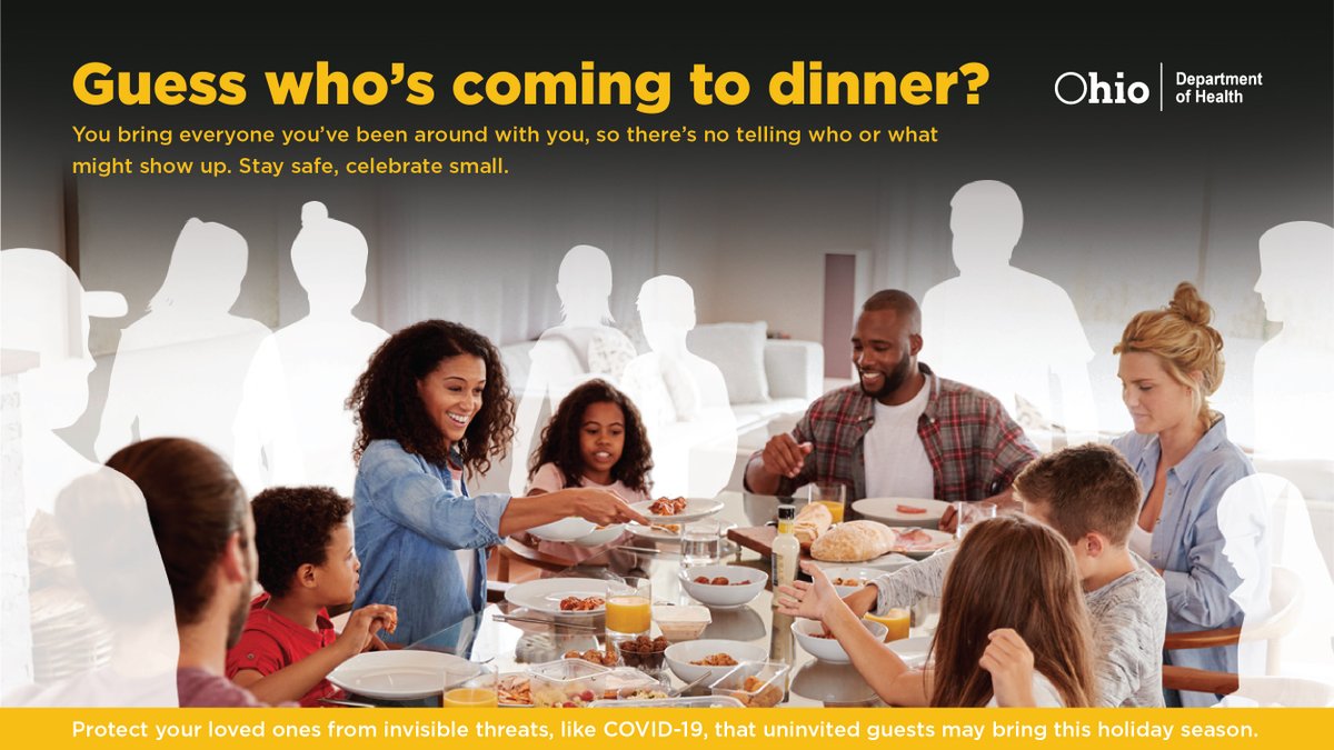 GovMikeDeWine's tweet photo. When you go to Thanksgiving dinner this year, you'll bring everyone you've been around with you. Please stay safe and keep the celebrations small this week. https://t.co/R6MsuSrCGE