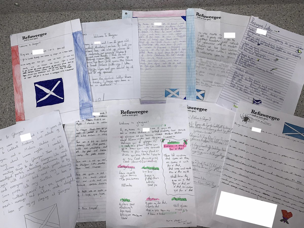 So impressed with the work produced by S1 in their ‘Letters Fae the Local’ for <a href="/Refuweegee/">Refuweegee 🧡</a> 🤩 full of some friendly advice on what to expect when living in Glasgow along with tips on who to listen to, what shows to watch and some Scottish slang 🏴󠁧󠁢󠁳󠁣󠁴󠁿