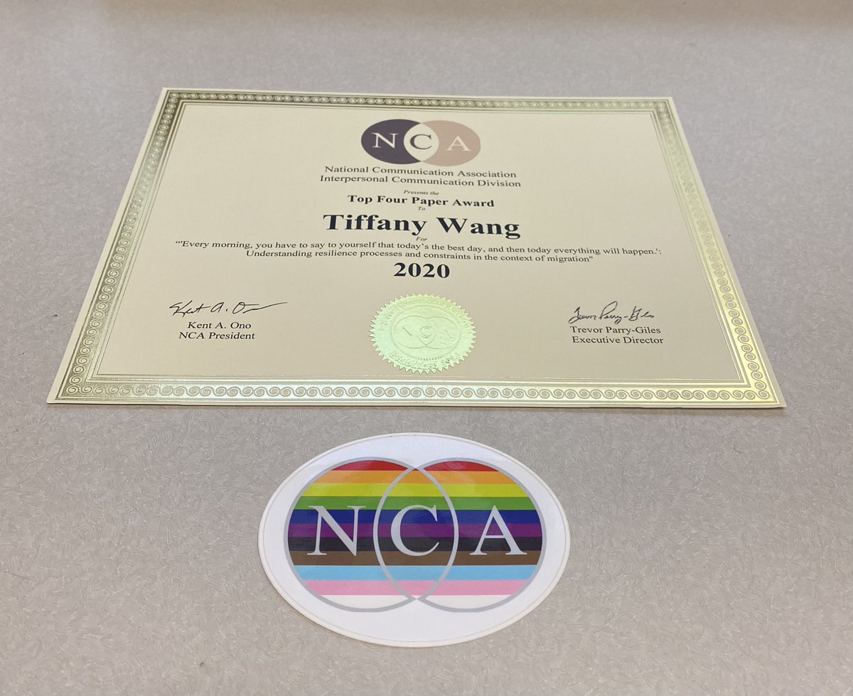 trwang's tweet photo. Thank you, @NatComm and @NCA_IPC!!! #NCA20 https://t.co/SsW0q2YnLx