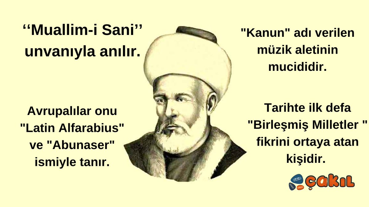 cakildergi's tweet photo. Bilinen lakabıyla “İkinci Aristo” ya da #Farabi, İslam felsefesini metot, terminoloji ve problemler açısından değerlendiren ünlü bir filozoftur.⁣
⁣
Maddiyata önem vermeyen, gösterişten uzak duran, ruh ve ahlak temizliğini her şeyin üstünde tutan bir zahid idi.⁣ (1) https://t.co/xOugIMMADe