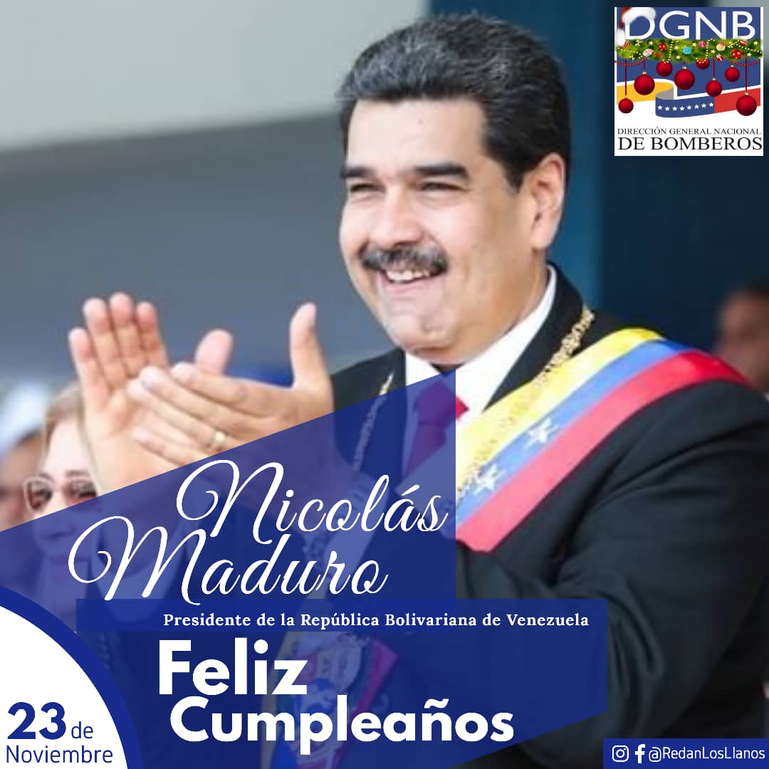 DGNBEnLinea's tweet photo. Le deseamos un FELIZ CUMPLEAÑOS a nuestro presidente obrero Nicolás Maduro.
.
FELICIDADES 🎂🎉
.
@NicolasMaduro
@DGNBEnLinea
@gestionperfecta
@angeljeke https://t.co/mx9CSnUS7d
