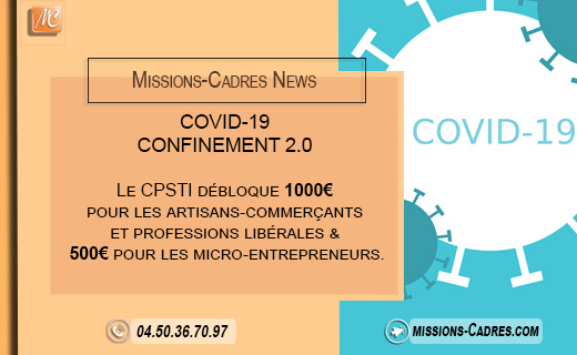 MISSIONSCADRES's tweet photo. Depuis le 2 novembre 2020, les indépendants, commerçants, auto-entrepreneurs et professions libérales les plus impactés par la crise sanitaire ont jusqu’au 30 novembre 2020 pour demander l’aide spécifique au CPSTI.
#COVID19 #Confinement #Aide #Entreprise https://t.co/iFS9Ug02Mh