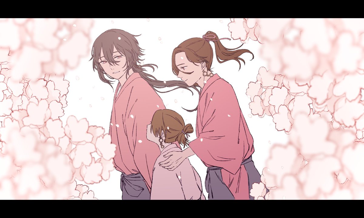 #いい兄さんの日なのでうちの兄さんを紹介する
桜三郎
二人の弟を持つ兄。真面目で少し神経質だが面倒見は良い。戦場には立たず、主の側廻りの補佐をしている。
かつて二人の兄がいたが、冬の大戦で二人を失う。今の弟達には兄達の心核が入っている。兄達のことも、弟達のことも大切に思っている。
