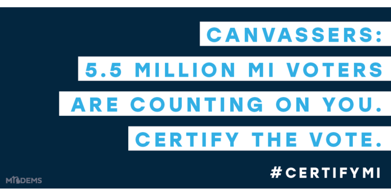 CMUforbiden's tweet photo. Democracy is on the line today! Hold the MI Board of Canvassers accountable to do their duty and #CertifyMI https://t.co/MwDy6KVj5b
