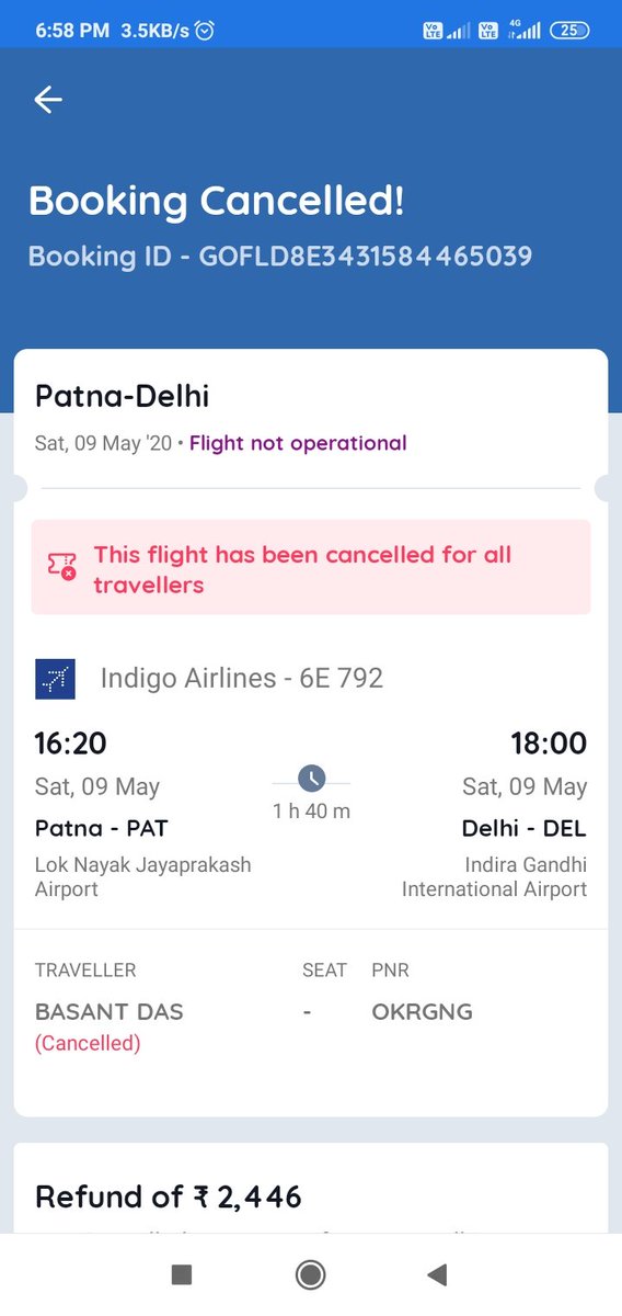 RAJEEVSRI1's tweet photo. Hello Goibibo Team, 
It's very typical to deal with you..
I chase with you last 4 to 5 months and still my issue not resolve. You guys are making a fool and giving the wrong statement.
Issue:- Money does not refund in my account. 
Please find reference no.
#goibibo
#Goibibo https://t.co/TwJeyaciSm