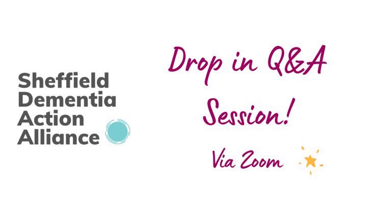 DementiaAction's tweet photo. Following our Re-launch last week we are hosting a drop in Q&amp;A session tomorrow via Zoom! from 11am - midday drop in &amp; ask us anything about SDAA! Or if you can't make it, get in touch! Everybody welcome 🌟 https://t.co/B95LbwGdAD https://t.co/9vugI8GndH