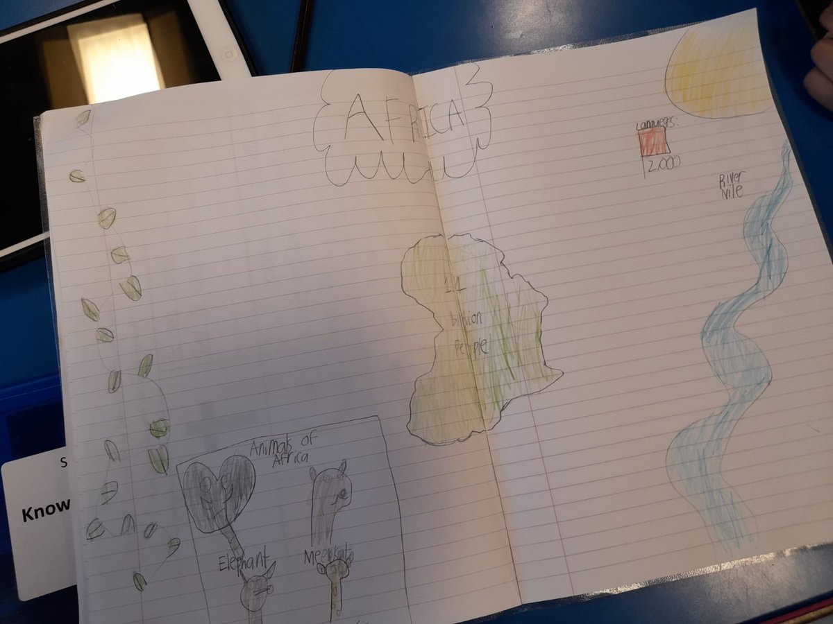 Rowlatts_TMET's tweet photo. Year 2 are working hard at creating their very first double page spread about Africa.  We are impressed! #RMGeography #resilience #creative https://t.co/x5Y3Gue8Gb