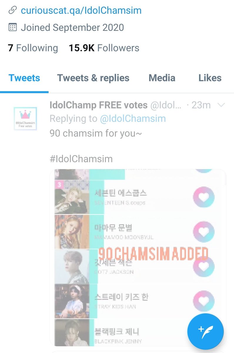 IdolChamp FREE votes tweet media