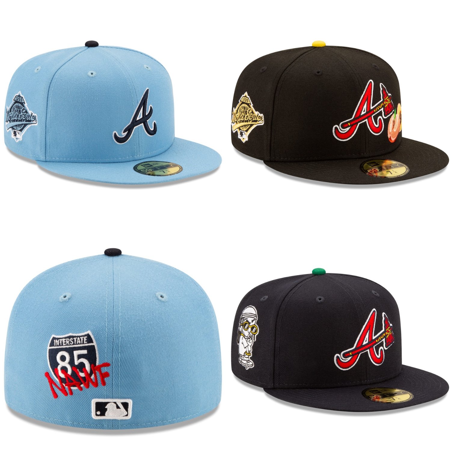 応援グッズ New Era Offset x Atlanta Braves 59fifty New Era Offset x Atlanta Braves 59fifty Fitted Hat Black