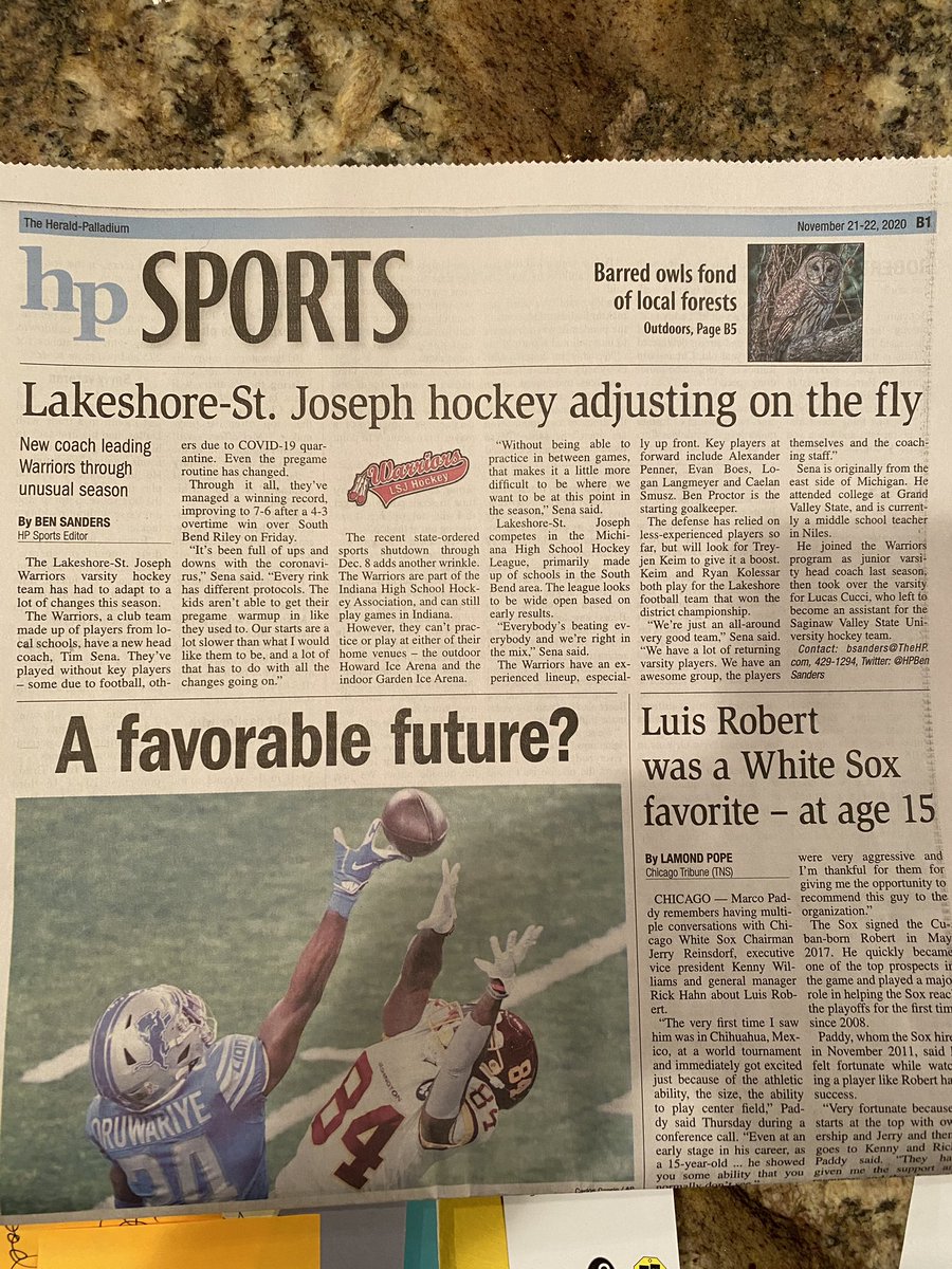 Nice article in the HP featuring the Warrior Varsity team! <a href="/HeraldPalladium/">The Herald-Palladium</a>