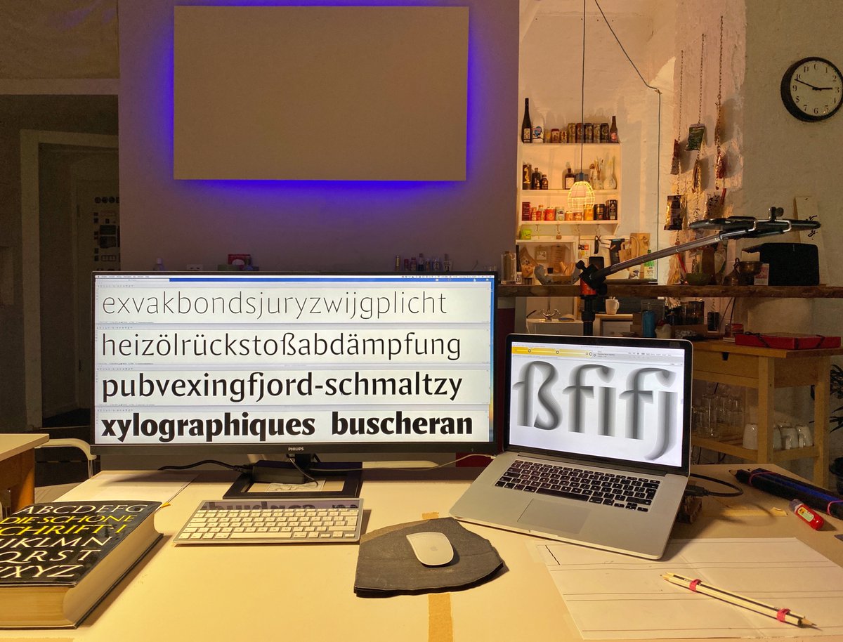 martinmajoor's tweet photo. How would you call it, a semi-sans or a semi-serif?
Final check of my upcoming typeface ‘Comma’. #new #typeface #Comma #uniwidth #semisans #semiserif https://t.co/e7dCGHRbYZ