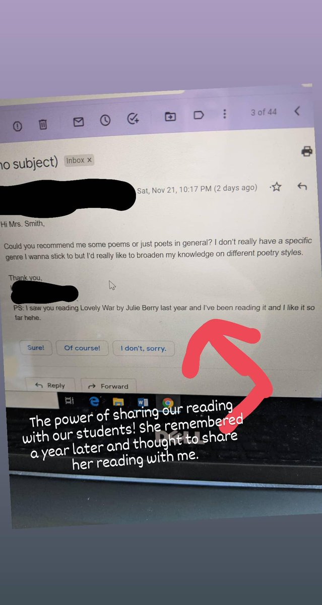 MrsSmith_Larkin's tweet photo. The power of sharing our reading! https://t.co/gdSdubF2o2