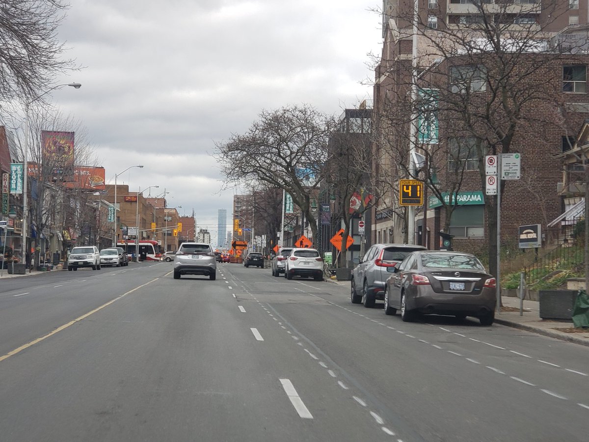TO_Cycling_Ped's tweet photo. Pre-marks were installed last week on Bloor St W between Indian Rd and Dundas St. Install was set to start today, but is delayed due to weather. Hoping for better install weather later in the week. Project details here: https://t.co/PQ511lYObp #biketo https://t.co/M6Jh8HxzxZ