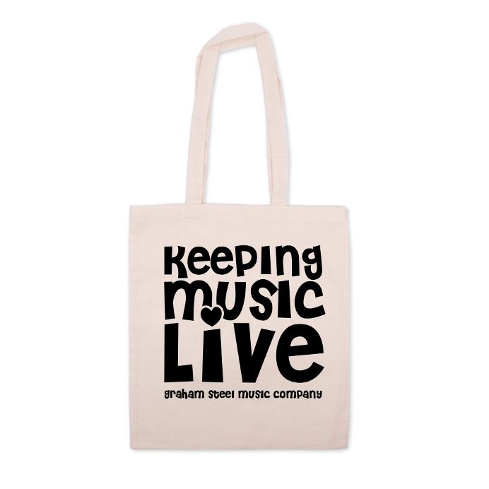 GSMC Keeping Music Live Tote Bags 
A big thanks to all those who have ordered there Keeping Music Live Tote Bags which are available via our website or message us below and we will ship one out to you if you would like one. 
grahamsteelmusiccompany.com/new-products/g…