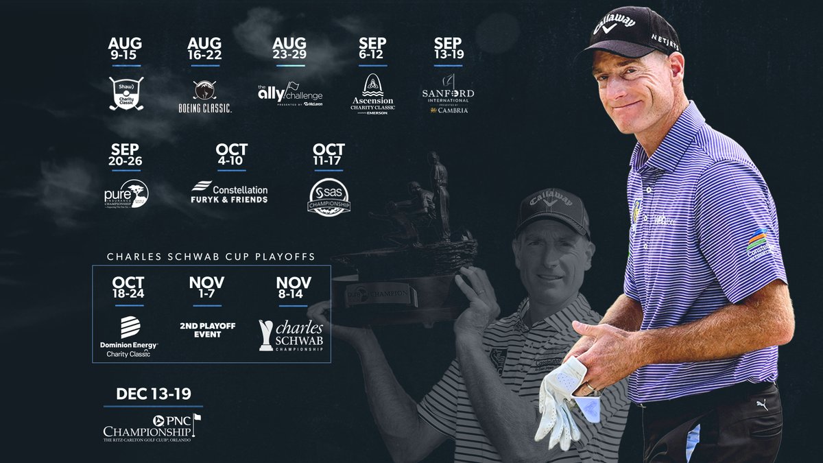 ChampionsTour's tweet image. 2021 schedule is out!

@BernhardLanger6 going for a 6th Schwab Cup with legends like @TheBig_Easy and @jimfuryk in pursuit.