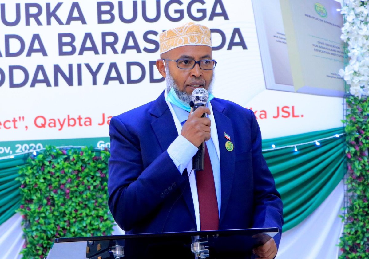 MoPCASL's tweet photo. Today, the President of the Republic of Somaliland, HE @musebiihi,  launched the National Civic Education programme for higher education institutions which was initiated by @MoPCASL in collaboration with @moe_somaliland. https://t.co/X3wBEsKwC4